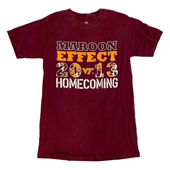 Virginia Tech Graphic Tee Hokie Nation Maroon Effect Homecoming College S - Picture 1 of 3